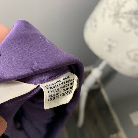 Vintage Hooper Monogrammed Purple 80s Blouse 16 - Picture 4 of 5